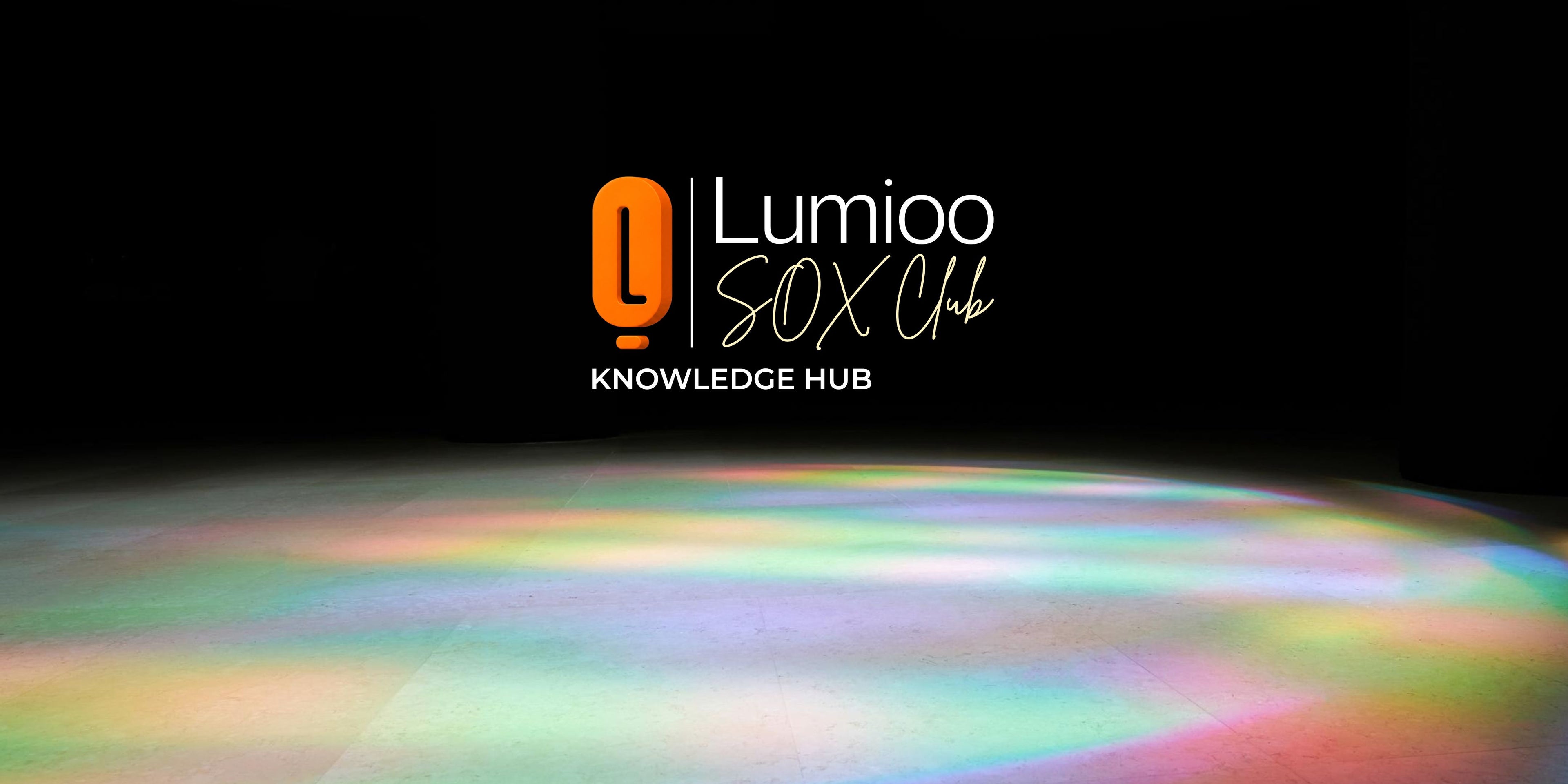 Lumioo SOX Club logo with a dark background and illuminated area.