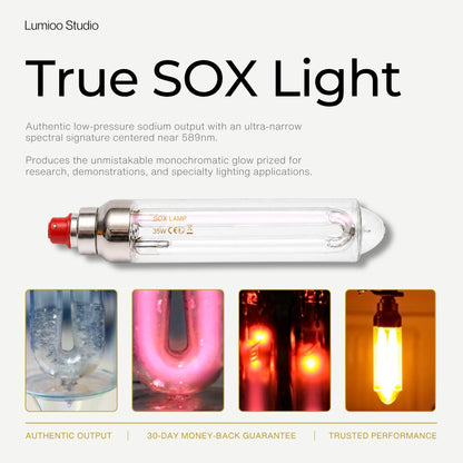 Lumino Studio True SOX Light 35w  with product image and features on a white background