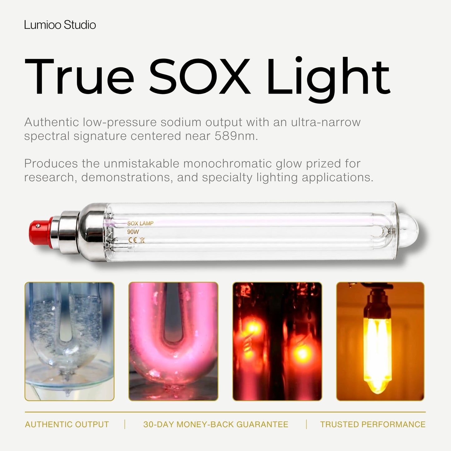Lumioo Studio True SOX Light 90w with product image and text on a white background