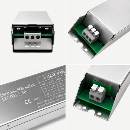 91w Electronic SOX ballast with close-up details on a white background