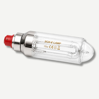 SOX-E 18w lamp on a white background