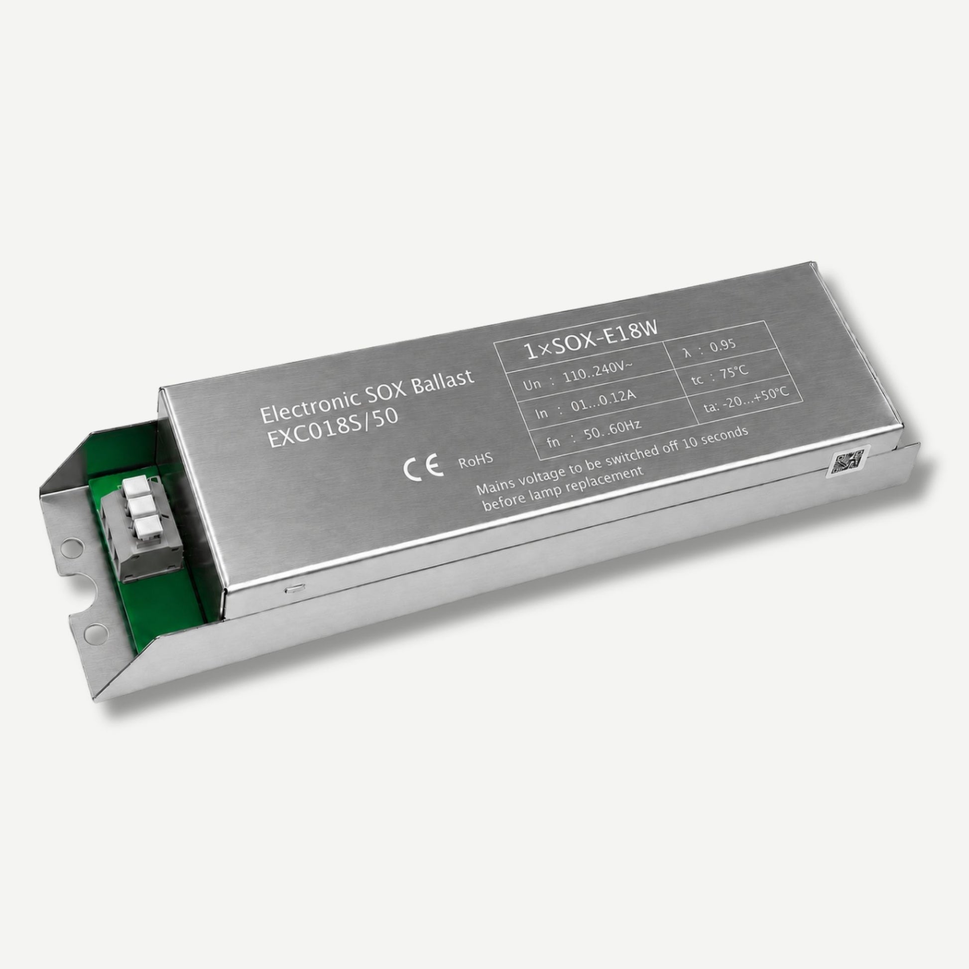 18w Electronic ballast on a white background