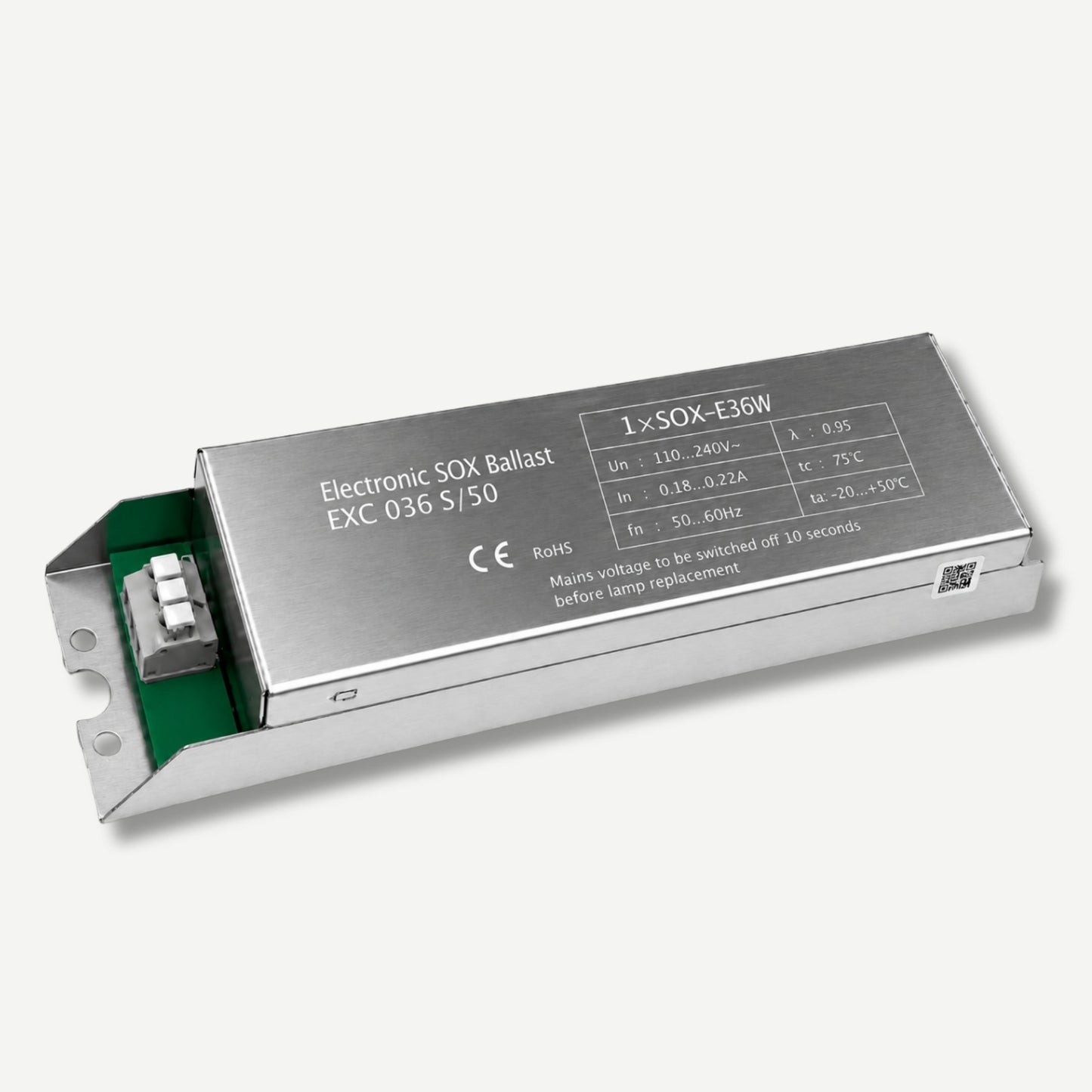 36w Electronic ballast on a white background