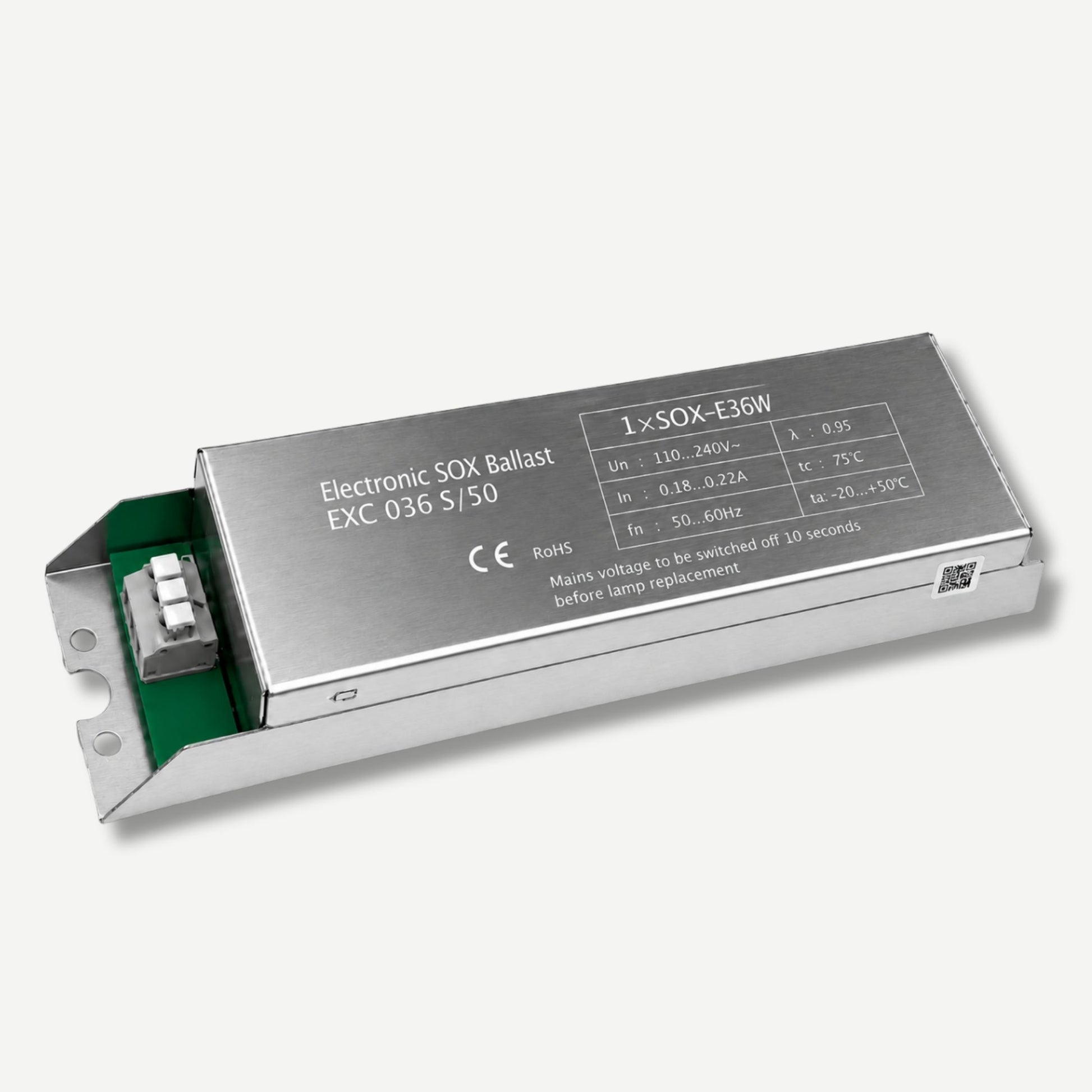 36w Electronic ballast on a white background